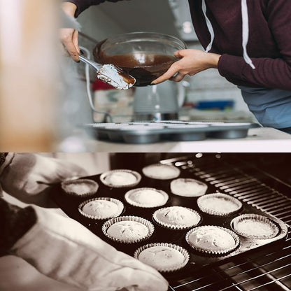 TAOUNOA Muffin Tin, 12-Well Nonstick Cupcake Pan Set of 2, Heavy Duty Steel Muffin Pan