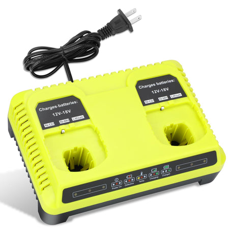 P117 Dual Slot 18V Battery Charger for Ryobi 18V Battery, Charger Replace for Ryobi Battery Charger P118, Compatible for Ryobi ONE+ Lithium NiCd NiMh Batteries Leisuda