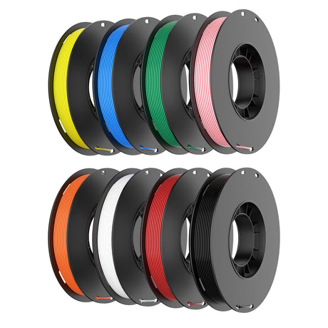 8-Color PETG Filament Bundle for 3D Printers 1.75 mm, 8 Pack Filament Refills, 269 FT 250 g Per Spool, 2 kg in Total, White, Black, Red, Blue, Yellow, Green, Orange Yellow, Sakura Pink SWER