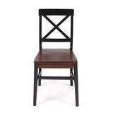Christopher Knight Home Roshan Farmhouse Acacia Wood Dining Chairs, Black / Walnut Christopher Knight Home