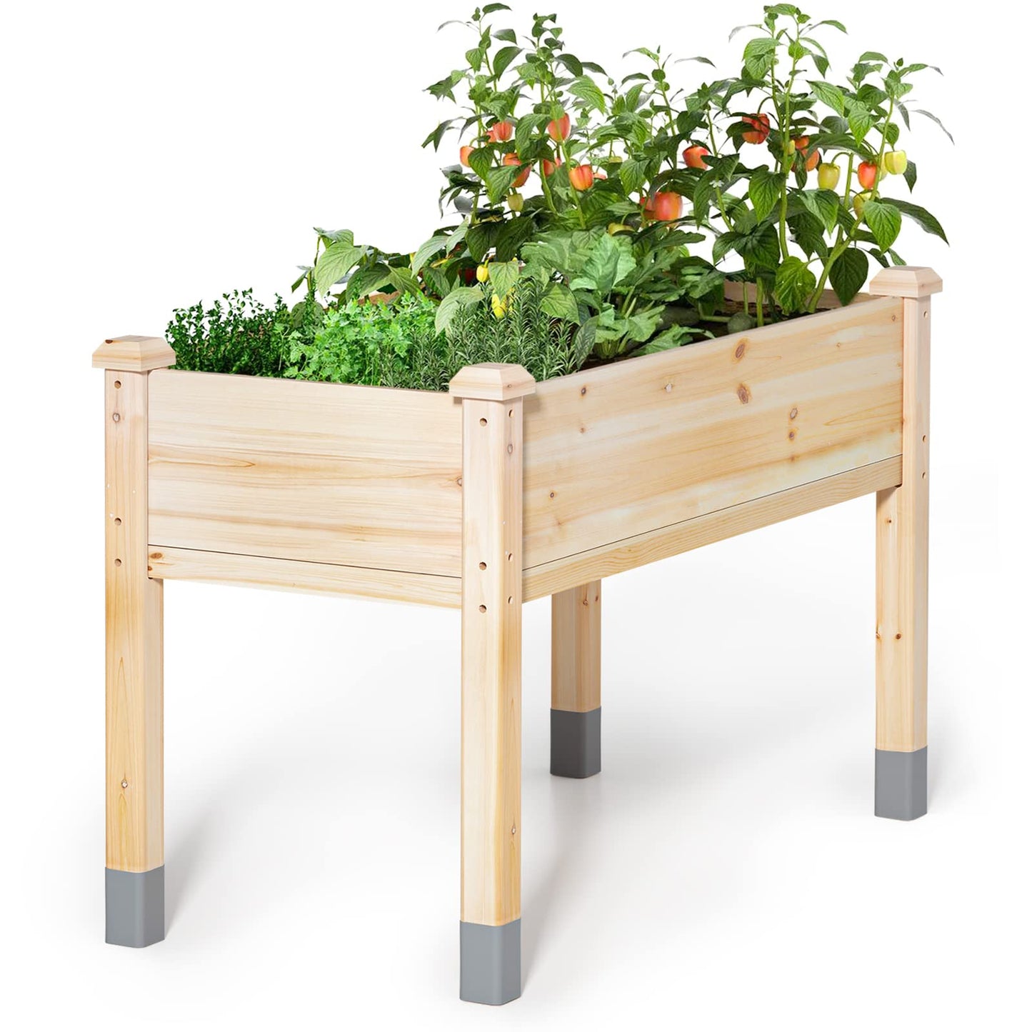 MIXC Wooden Raised Garden Bed with Legs, 32”L X 16”W, Elevated Reinforced Large Planter Box for Vegetable Flower Herb Outdoors - Beam and Column Structure - Unmatched Strength Outlast