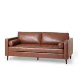 Christopher Knight Home Malinta Sofas, Cognac Brown + Espresso Christopher Knight Home
