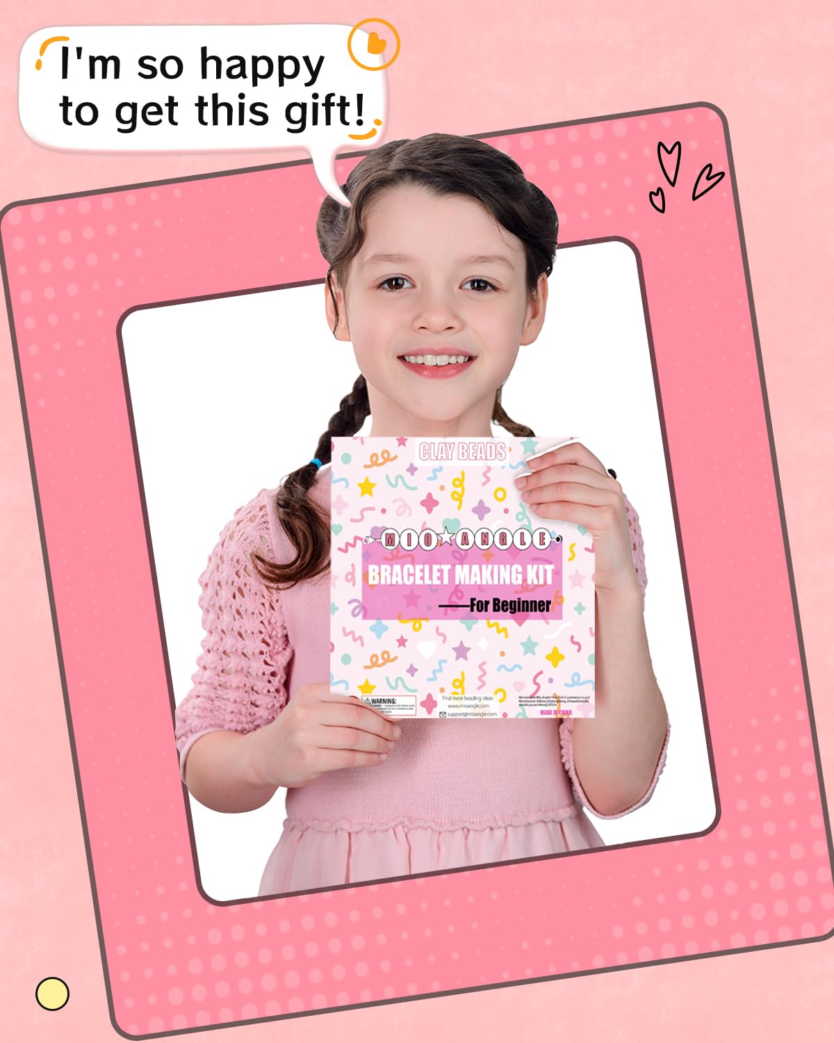 Mio Angle Bracelet Making Kit for Beginner 5000Pcs Preppy Polymer Friendship Bracelet Making with Charms Kit for Jewelry Making DIY Arts and Crafts Birthday Gifts Toys for Kids Age 6-13 Mio Angle