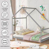 Bellemave Gray Montessori Toddler Floor Bed – Full House Frame for Kids Bellemave