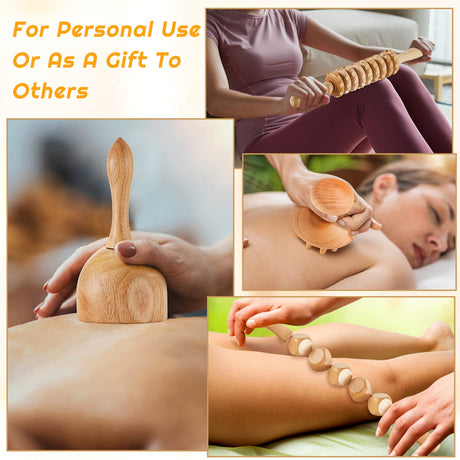 Amylove 21-in-1 Maderoterapia Kit Wood Therapy Massage Tools Set Therapy Tools for Body Sculpting Muscle Pain Relief Lymphatic Drainage Women Face Roller Fascia Massage Anti Body Contouring Amylove