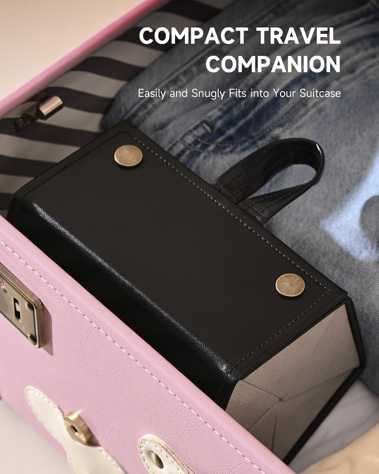 CO-Z Travel Sunglasses Organizer, Foldable Travel Sunglass Case with 5 Slots for Multiple Pairs, Portable Eyeglasses Holder Glasses Storage Box for Women Men Home Display Travel, Black & Gray CO-Z