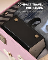 CO-Z Travel Sunglasses Organizer, Foldable Travel Sunglass Case with 5 Slots for Multiple Pairs, Portable Eyeglasses Holder Glasses Storage Box for Women Men Home Display Travel, Black & Gray CO-Z