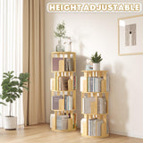YGYQZ Rotating Bookshelf, 4 Tier Floor Standing Bookcase Wood for Kids & Adult360 Display Narrow Book Shelf Organizer Storage Rack for Bedroom, Living Room, Study Room YGYQZ