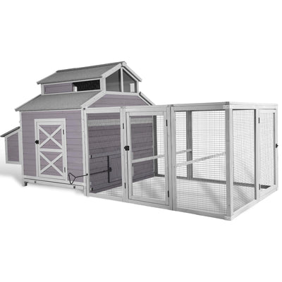 GUTINNEEN Chicken Coop Large Hen House for 8-10 Chickens Wooden Poultry Cage with Run and Nesting Box 115in