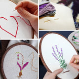 Jupean Embroidery Hoop, 7.5'' 9.2'' Oval Embroidery Hoop, Imitated Wood Display Frame with 30 Pieces Embroidery Needles, Embroidery Frame and Cross Stitch Hoop for Art Craft Sewing and Wall Hanging JUPEAN