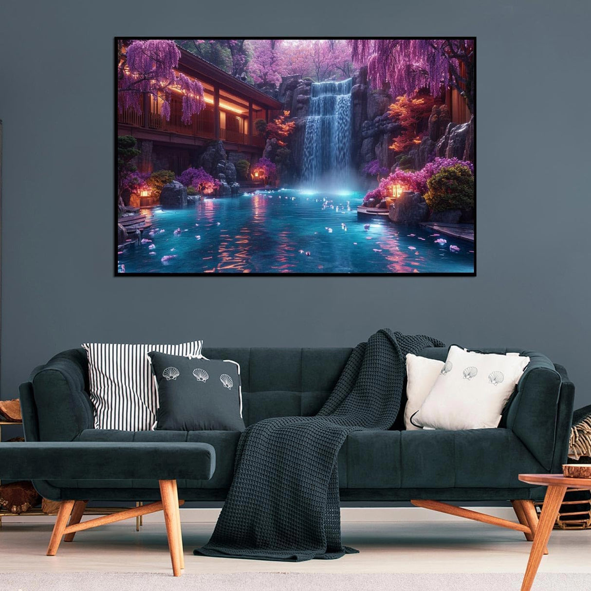 pchmcu 5D Large Waterfall Diamond Painting Kits for Adults,DIY Full Drill Crystal Rhinestone Crafts,Art Mountain Painting with Diamond Home Wall Decor 27.5 X 15.7inch pchmcu