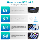 ET-4760 Ink for Epson 502 Compatible Ink Refill Bottle Replacement for Epson 502 T502 Refill Ink use for ET-4750 ET-2850 ET-3850 ET-2700 ET-2760 ET-4760 ET-3760 ET-3700 ET-3750 Printer (4 Pack) Sutuink