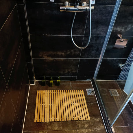 HJJKKH Bath Mat Rayon Derived from Bamboo 15.7X 23.6 inches, Foldable Floor Shower Bath Mat for Bathroom, Bathtub, Shower, Sauna, Hot Tub HJJKKH