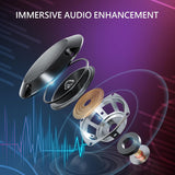 HOFFREE Gaming Chair Massage with Bluetooth Speakers Ergonomic Computer Gaming Chair with LED RGB Lights Footrest High Back Music Video Game Chair with Lumbar Support Blue and Black HOFFREE