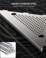 AJOBEND Corner Shower Shelves with Razor Slot & 2 Hooks, 10" Stainless Steel Recessed Triangle Shelf Racks for Bathroom, Grout in Shelf for Tiled Wall, 2 Pack (Holds 15lbs) AJOBEND