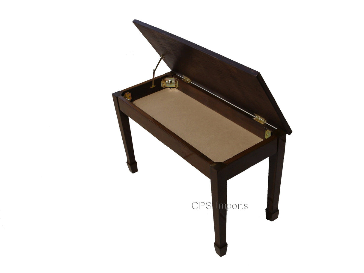 CPS Imports Walnut Wood Top Grand Piano Bench Stool with Music Storage CPS Imports