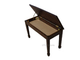 CPS Imports Walnut Wood Top Grand Piano Bench Stool with Music Storage CPS Imports