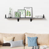 Forbena Grey Floating Shelves for Wall Decor Set of 3, Floating Book Shelves for Bedroom Living Room Classroom Library Office, Wall Mounted Shelf for Kids Room Christmas Decor (Rustic Gray) Forbena
