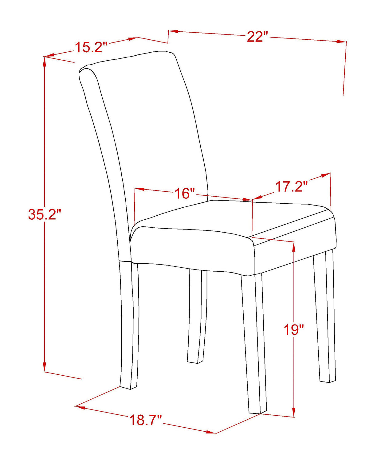 East West Furniture ABP8T05 Abbott Parson Chairs - Grey Linen Fabric Padded Dining Chairs, Set of 2, Walnut East West Furniture