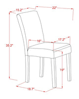 East West Furniture ABP8T05 Abbott Parson Chairs - Grey Linen Fabric Padded Dining Chairs, Set of 2, Walnut East West Furniture