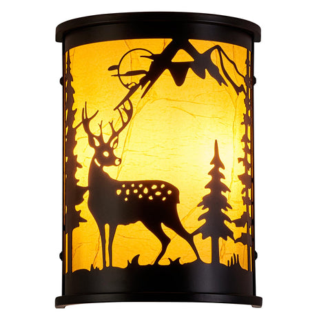 Monyohame Rustic Deer Wall Sconce,Farmhouse Indoor Wall Light Fixtures,E12 Base Modern Industrial Wall Lamp Lighting Fixture for Bedroom, Hallway,Living Room, Stairway,Headboard Monyohame
