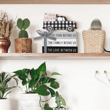 Jetec 4 Pcs Farmhouse Wooden Tabletop Decor Farmhouse Rustic Tiered Tray Decor Home Sweet Home Centerpiece Black and White Truck Buffalo Plaid Tabletop Sign for Kitchen Shelf Desk Decoration Jetec