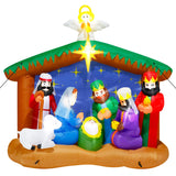 8FT Christmas Nativity Scene, LED Lighted Birth of Jesus Inflatable Decor for Xmas Yard Melisheer