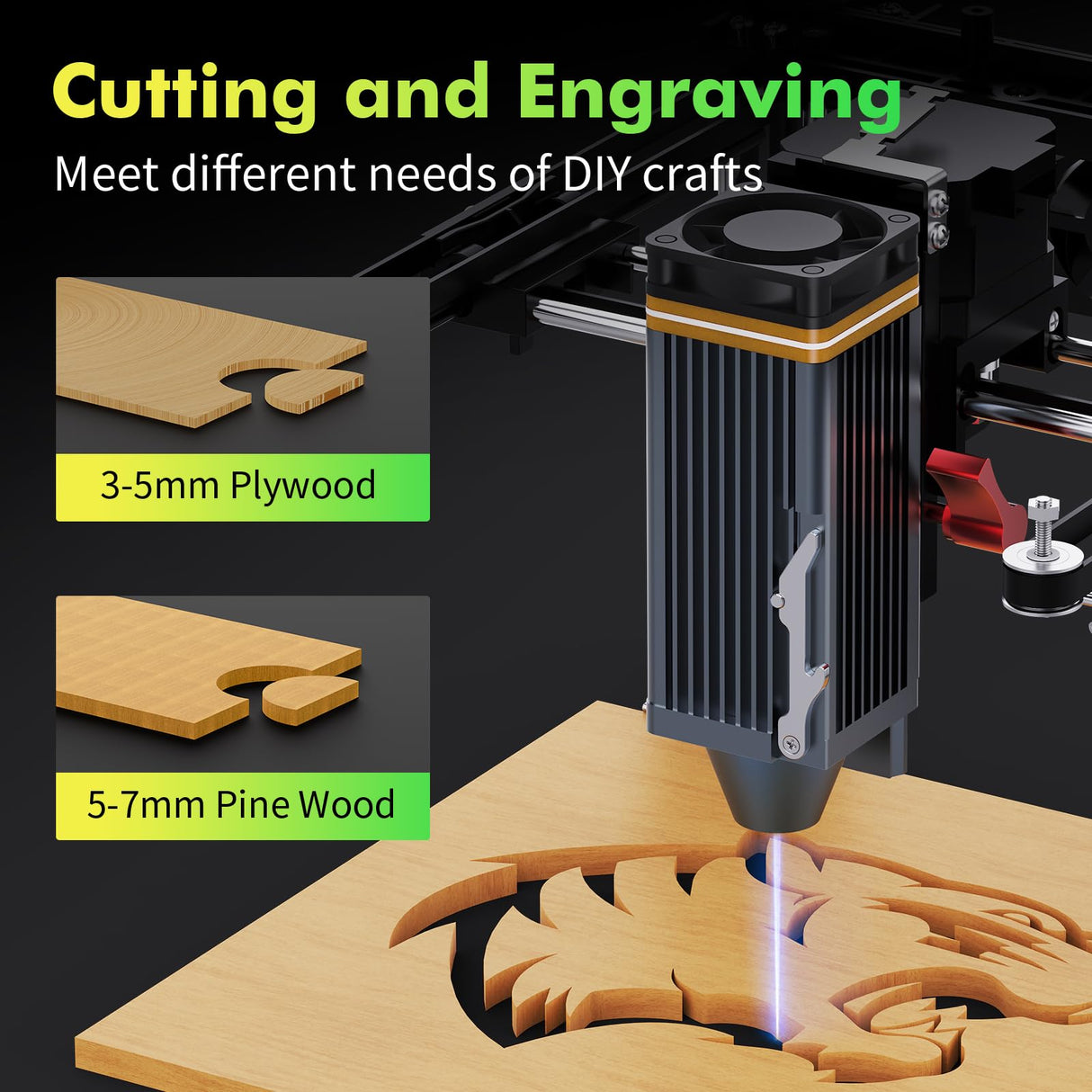 UTKA A1 5W Mini Laser Engraver,High Speed 8000mm/min Laser Cutter, Portable Laser Engraving Machine for Wood,Leather,Acrylic,Painted Metal,Laser Class1 Mini Engraver with 3.93 * 3.93in Engraving Area UTKA