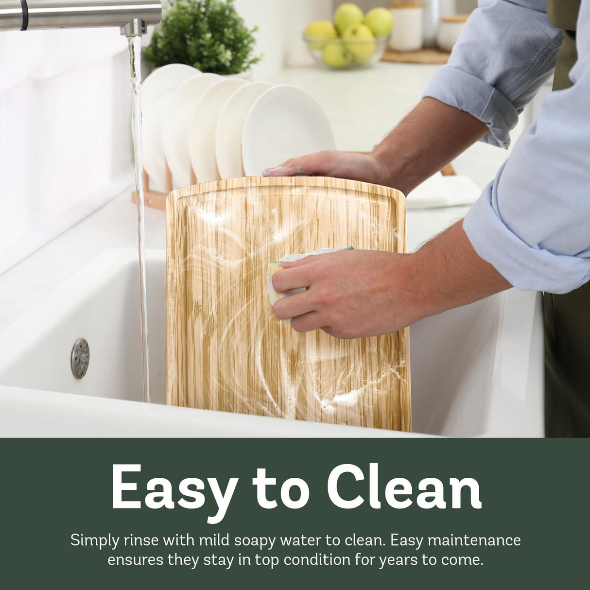 Wood Cutting Board - 3 Piece Bamboo Cutting Board Set, Wooden Cutting Boards for Kitchen with Deep Juice Groove, Side Handles - Wood Chopping Boards for Meal Prep, Meat, Vegetables, and Charcuterie Bambüsi