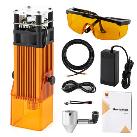 FoxAlien Fixed-focus FA40W Engraver Module Class 4 450nm PWM TTL for FoxAlien Masuter 4040, Masuter Pro, 4040-XE, WM3020, XE-PRO, Vasto Series CNC Engraving Machine (10000mW Optical Output) FoxAlien