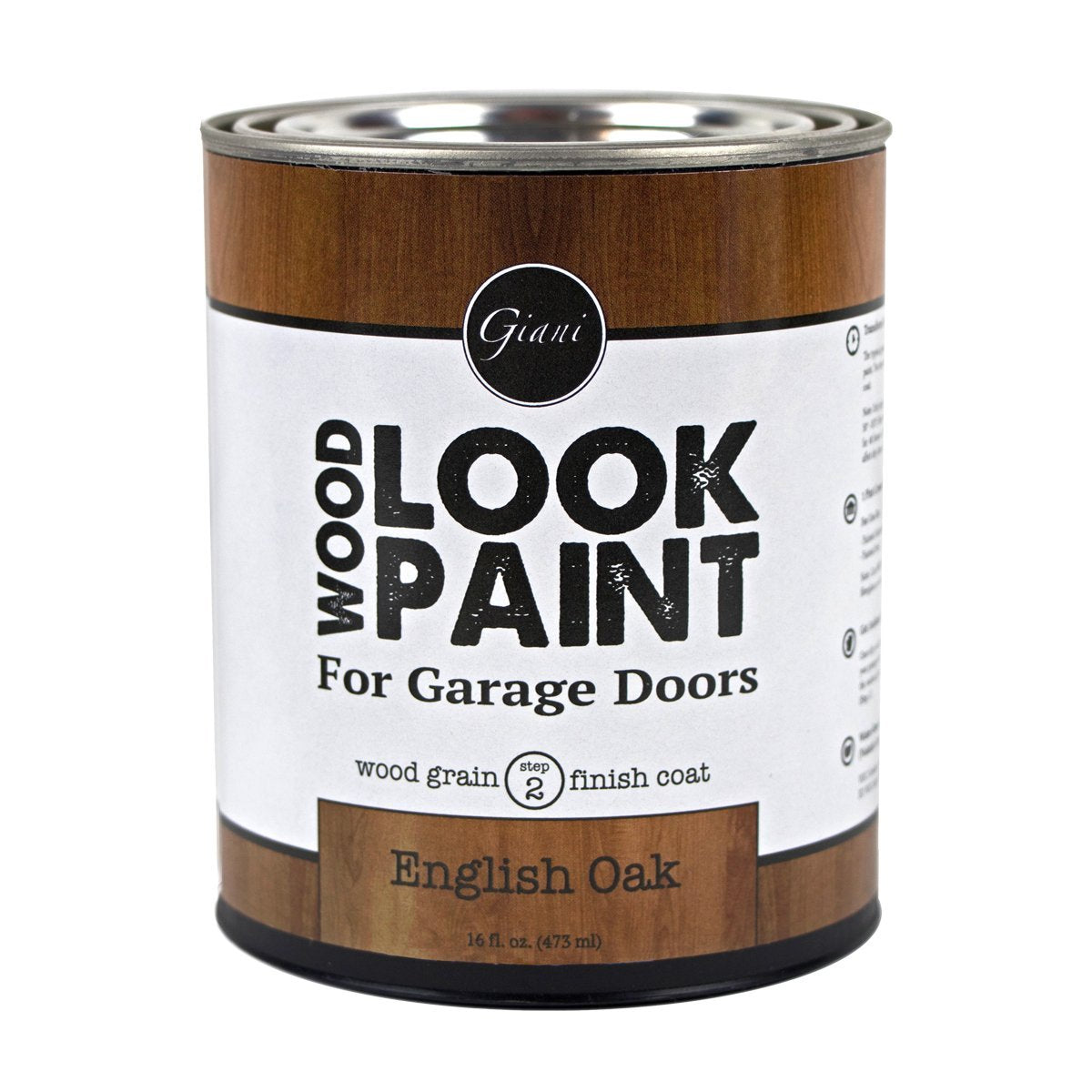 Giani Wood Look Paint for Garage Doors- Step 2 Wood Grain Finish Coat, Pint (English Oak) Giani Granite