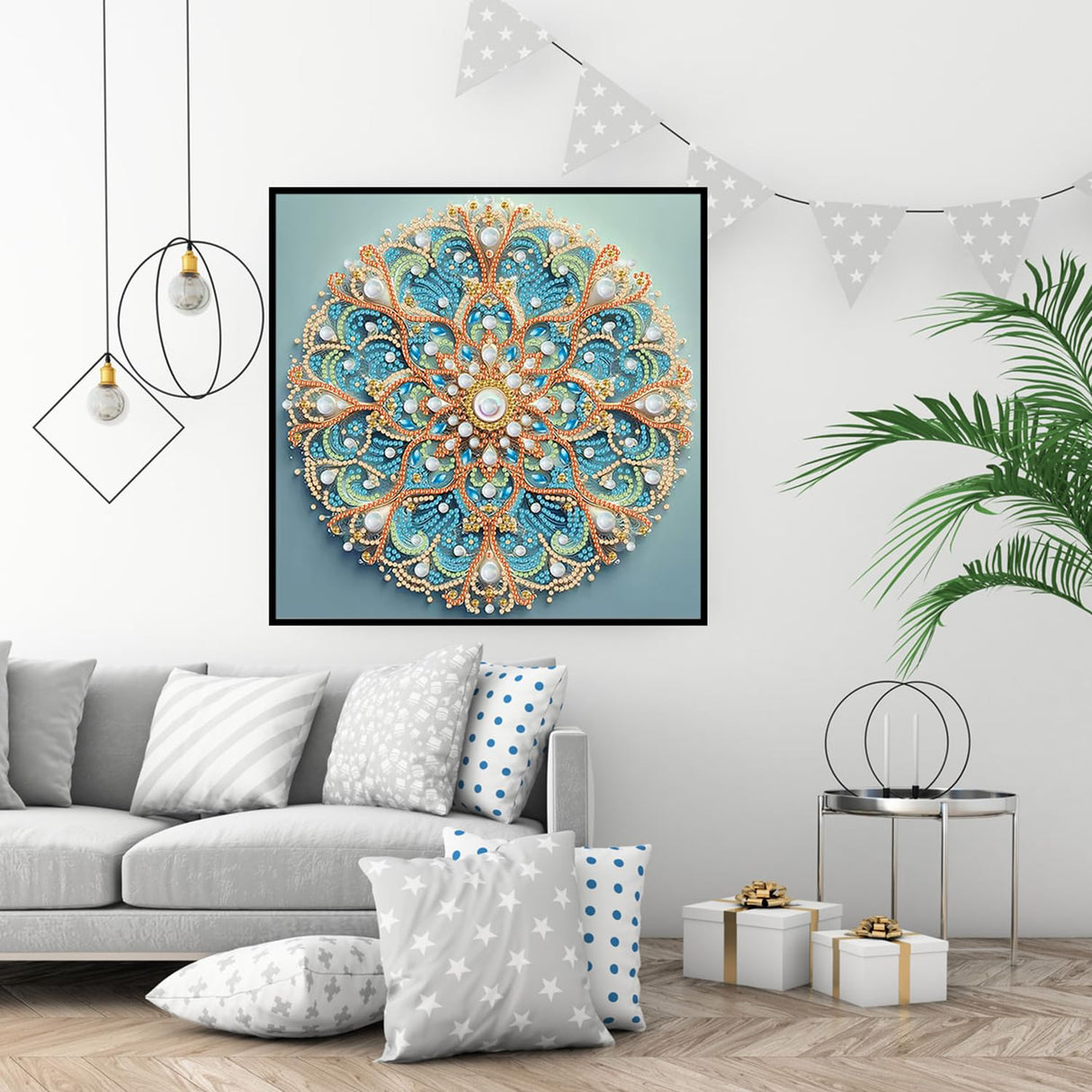 CHWGLFGG 5D Diamond Painting Kits for Adults Beginners, Mandala Special Shape Diamond Art, DIY Drill Diamond Dot Gem Art Kits for Adults, Home Wall Decor 11.8X11.8 Inch CHWGLFGG