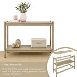 Bme Lyra Solid Wood Console Tables for Living Room - Entryway Table with 297lbs Distributed Load - Easy Assembly Sofa Tables, Light Grey Bme