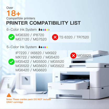 E-Z Ink Compatible Ink Cartridges Replacement for Canon 250 251 XL PGI-250XL CLI-251XL to use with PIXMA MX922 MX920 IX6820 MG5520 MG7520 IP8720 MG6620 MG6320 MG7120 (15 Pack)