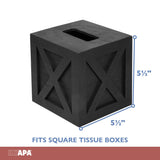 Ilyapa Wood Tissue Box Cover Farmhouse X Patterned- Rustic Farmhouse Black Wood Tissue Holder Ilyapa