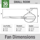 Hunter Fan Company 59387 Hunter 36" Loki LED Light Ceiling Fan, Noble Bronze Finish Hunter