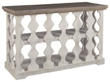 Signature Design by Ashley Havalance Farmhouse Sofa Table with 2 Fixed Storage Shelves, Gray & White with Weathered Finish Signature Design by Ashley