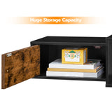 HOOBRO Floating TV Stand with Power Outlet 55", Modern Wall Mounted Media Console Shelf Cabinet for Under TV Storage, Entertainment Center, Living Room, Bedroom, Rustic Brown and Black BF11DS01 HOOBRO