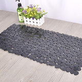 SONGZIMING Non-Slip Pebble Bathtub Mat Black 16 W x 35 L Inches (for Smooth/Non-Textured Tubs Only) Safe Shower Mat with Drain Holes, Suction Cups for Bathroom SONGZIMING