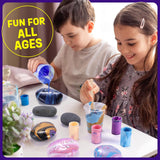 2-in-1 Rock Painting & Gardening Craft Kit for Kids - Glow in The Dark Pouring Art & DIY Planting Set - Fun Arts and Crafts for Boys & Girls Ages 6-12 - Complete Gift for Birthdays, Christmas, and Cre LAOESE