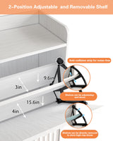 Piskyet Shoe Storage Cabinet with 2 Flip Drawers and Boot Cabinet, Morden Fluted Narrow Shoes Rack Organizer for Entryway with Anti-tilt Device,Hidden Handles Piskyet