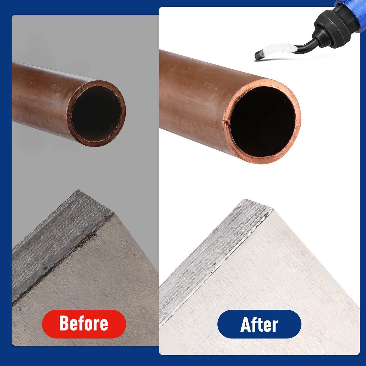 WORKPRO Deburring Tool with 11 Extra High Speed Steel Swivel Blades - 360 Degree Rotary Head Deburring Tool for Metal, Resin, Aluminum, Copper, Plastic, 3D Printing, Wood WORKPRO