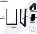 Luffioner 16” Bench Legs,Metal Table Legs Heavy Duty Furniture Legs 16",Coffee Table Legs Side Table Legs,16”Height 11”Wide,Set of 2 Luffioner