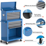 Tool Chest 8-Drawer | 42'' Large Rolling Tool Chest with Wheels | Detachable Top Metal Tool Box | Garage Storage Cabinet for Repair Room,Warehouse | Rolling Tool Box with Hooks,Liners,Tray Divider AIRAJ