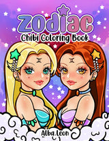 Zodiac Chibis Coloring Book: Western astrology & Chinese zodiac sign kawaii chibi characters coloring pages Majosta