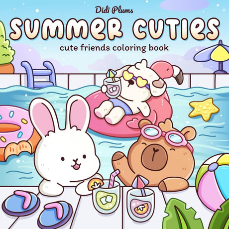 Summer Cuties: Cute Coloring Book for Adults & Teens Featuring Adorable Animal Friends in Cozy Summer Scenes for Relaxation WoodArtSupply