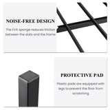 SHA CERLIN 14-Inch Queen Metal Bed Frame with Rustic Wooden Headboard – No Box Spring Needed, Large Under-bed Storage SHA CERLIN