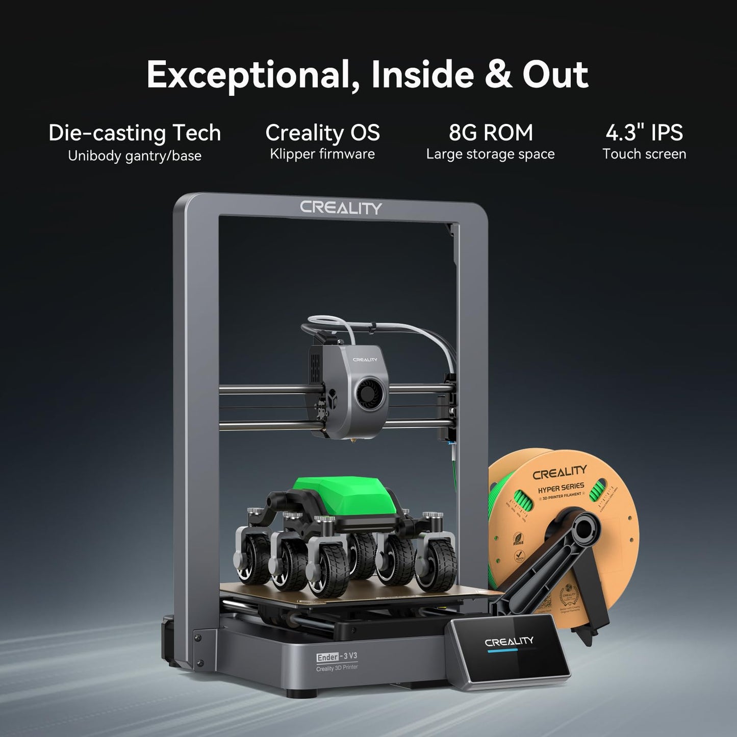 Creality Ender 3 V3 3D Printer Fully Assembled, Upgraded 600mm/s High Speed New Metal Build CoreXZ 300℃ Hotend, Auto-Leveling Durable and Stable DIY 3D Printers for Beginners 8.66x8.66x9.84 i - WoodArtSupply