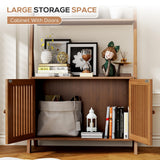 Bookcase with Drawers, 4-Tier Bamboo Bookshelf Ladder Shelf with 6 Hooks, Tall Narrow Retro Book Shelf, 24.8"L x 10.6"W x 59.5"H, Standing Storage Organizer for Living Room, Office, Bedroom, Walnut oakvivo