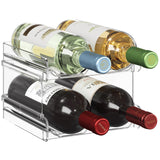 Lifewit Plastic Stackable Wine Rack for Refrigerator, Cabinet, Countertop,Wine Bottle Holder, Water Bottle Organizer for Fridge, Pantry, Hold 4 Bottles Lifewit